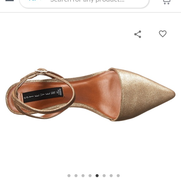 Steven by Steve Madden Caydence Dusty Gold Sparkle Kitten Heel Pumps Sz 6.5 - Picture 3 of 10